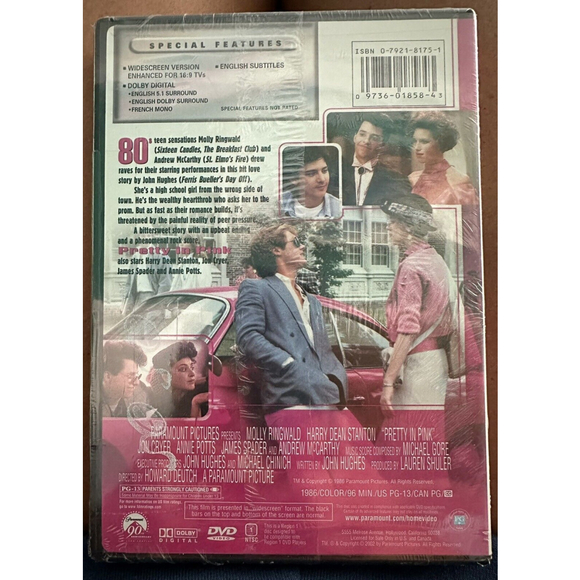 PRETTY IN PINK New DVD SEALED John Hughes MOLLY RINGWALD James Spader Jon Cryer - Picture 2 of 2